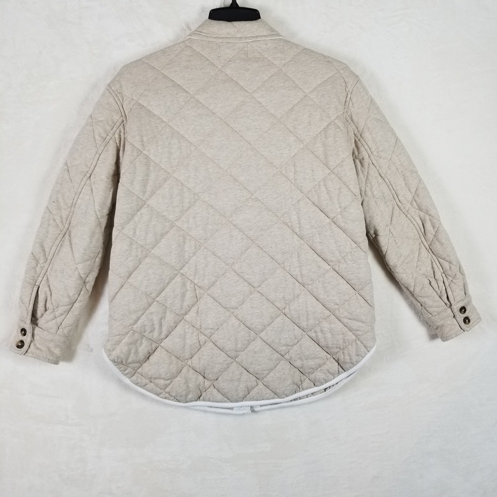 Z Supply Quilted Shirt Jacket Oatmeal Heather Grey Shacket ZJ223884E Womens XS - Picture 2 of 7